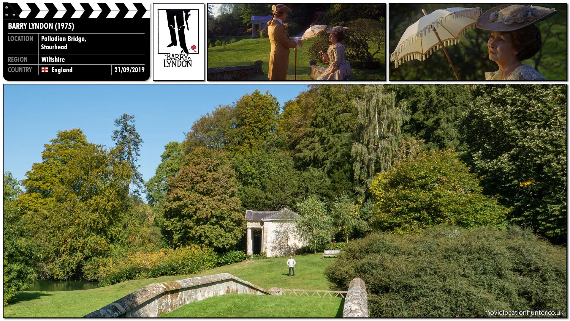 Filming location photo, shot in England, for Barry Lyndon (1975). Scene description: Barry's mother privately warns her son that his position is precarious. If Lady Lyndon (Marisa Berenson) were to die, all of her wealth would go to her first-born son Lord Bullingdon (Dominic Savage); Barry and his son Bryan would be left penniless.