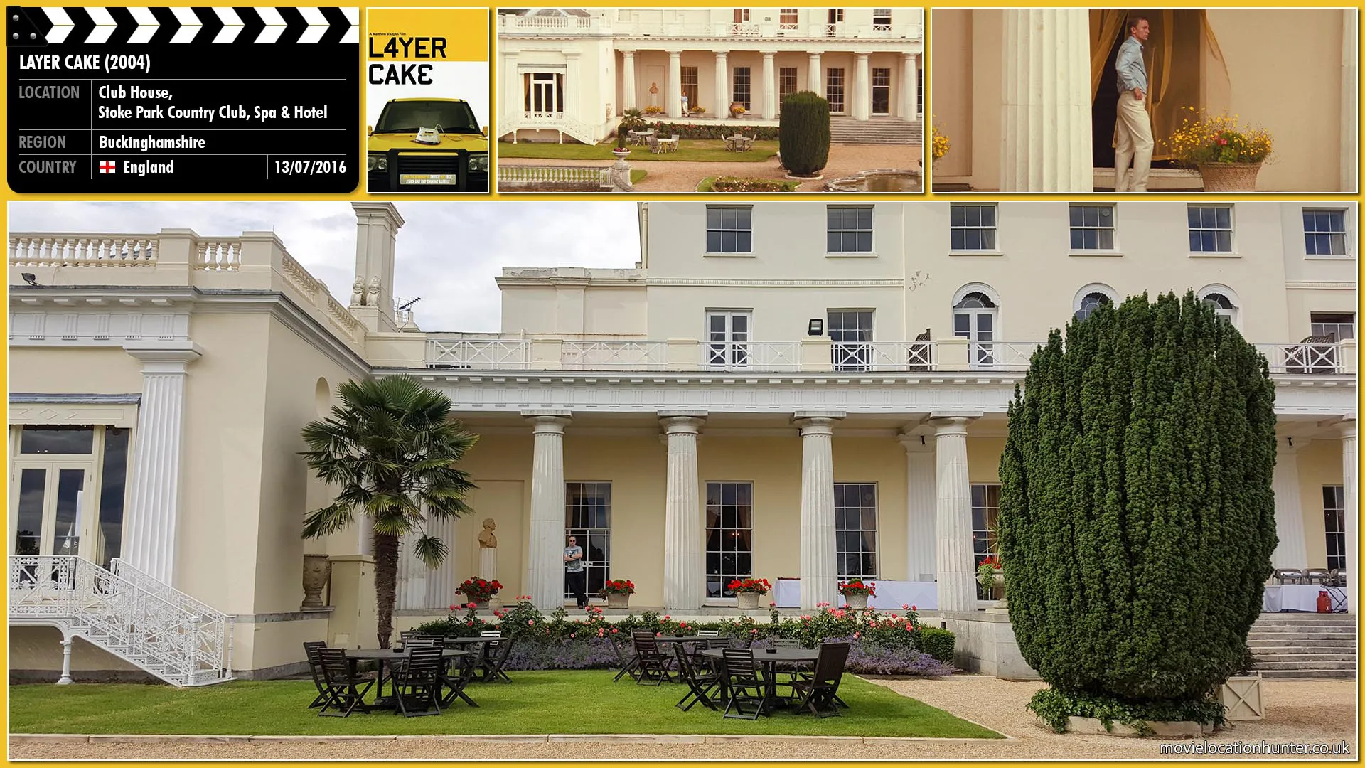 Filming location photo, shot in England, for Layer Cake (2004). Scene description: To mollify XXXX (Daniel Craig), Eddie (Michael Gambon) gives him a 