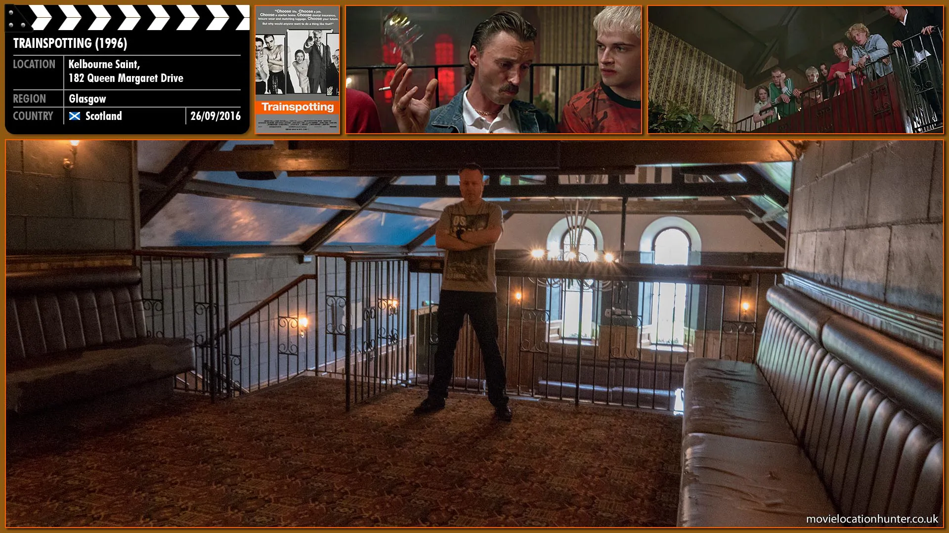 Filming location photo, shot in Scotland, for Trainspotting (1996). Scene description: 